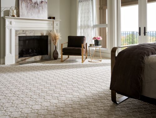 Karastan majestic carpet with fireplace. 